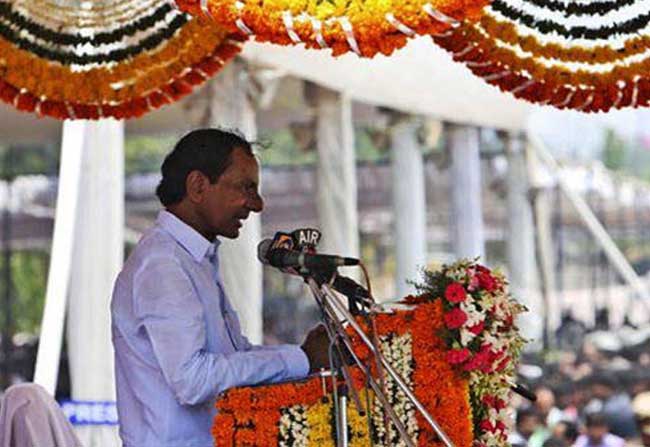 KCR Flag Hoisting On 70 years Independence Day 2017