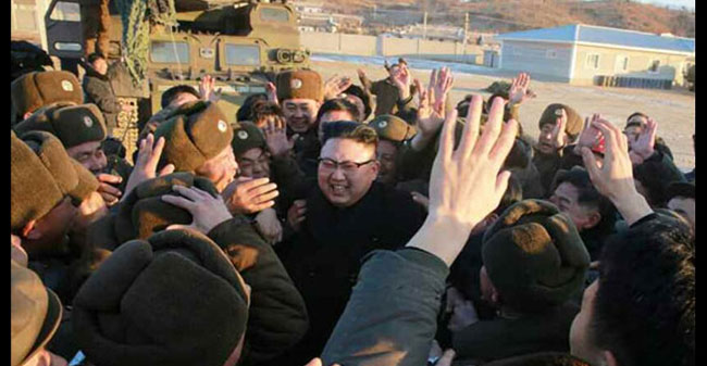 people in north korea celebrates after the successful missile test!