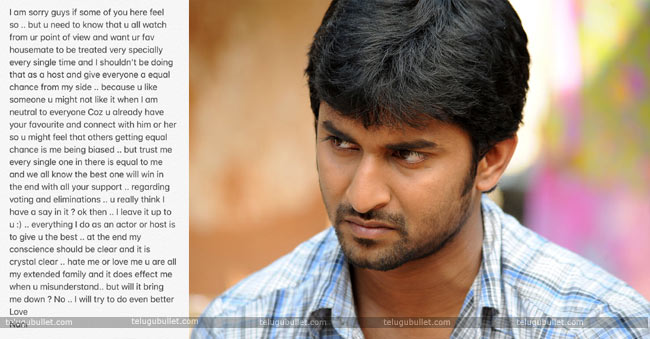 Natural Star Nani heartfelt Reply Regarding BiggBoss