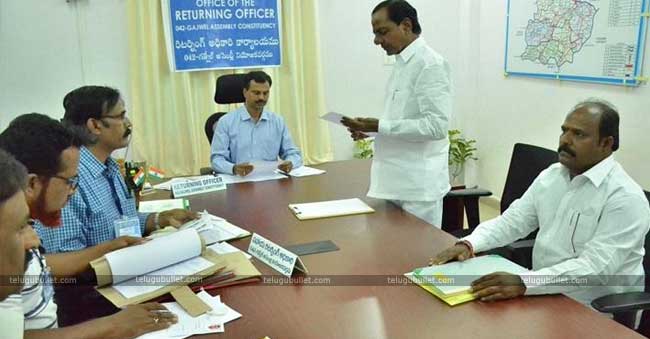 KCR Files His Nomination From Gajwel