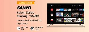 sanyo 80 cm (32 inches) kaizen series hd ready smart certified android ips led tv xt-32a170h (black) (2019 model)