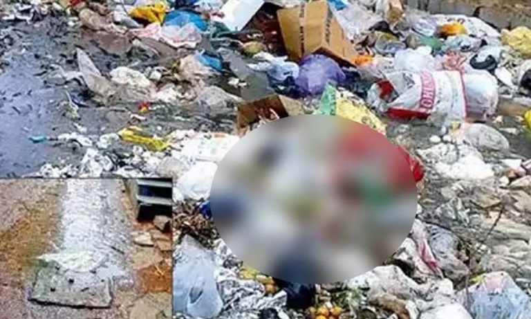 New born girl child wrapped in plastic bag found in garbage at Panjagutta
