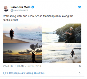 modi begins day 2 of mahabalipuram summit with a message