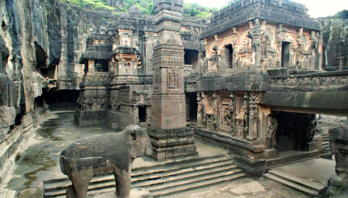 the secret of the kailash temple .. isn't it built by humans? where are those caves?