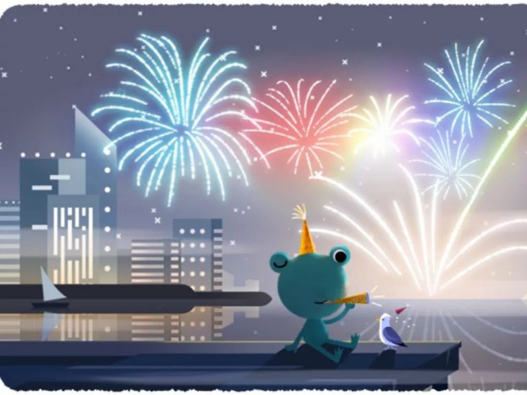 Google Ends the Decade With Fireworks Doodle