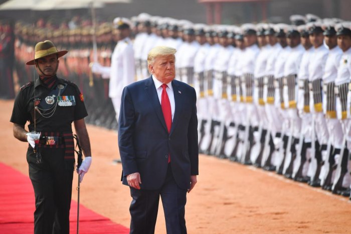 Donald Trump Given Ceremonial Welcome At Rashtrapati Bhavan