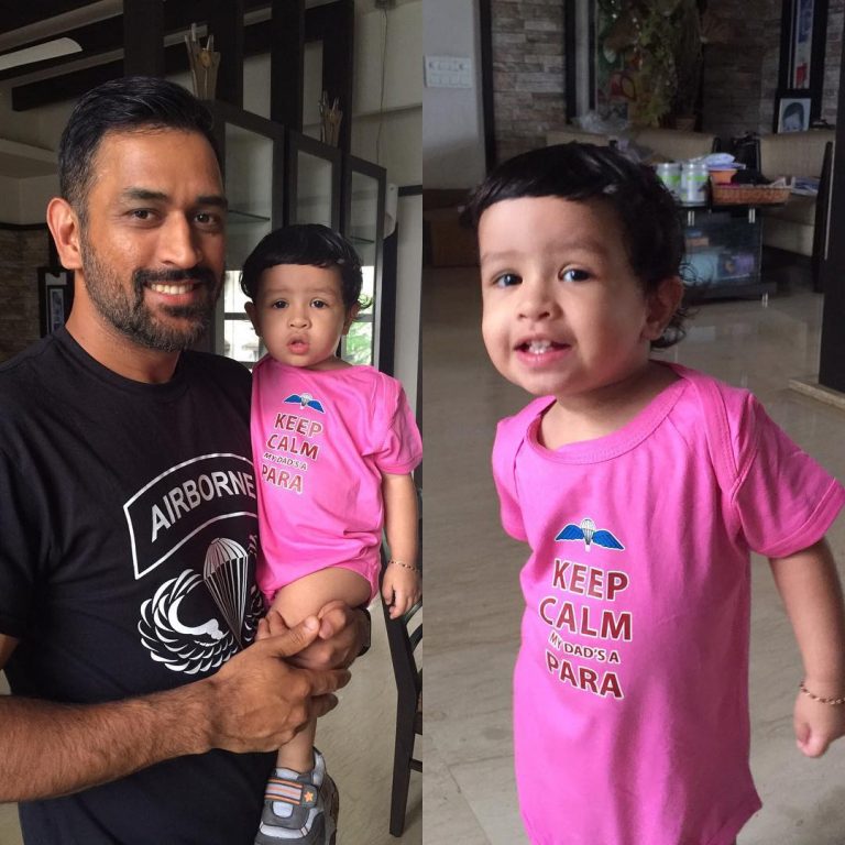 M.S. Dhoni Bike Ride With His Cutest Daughter