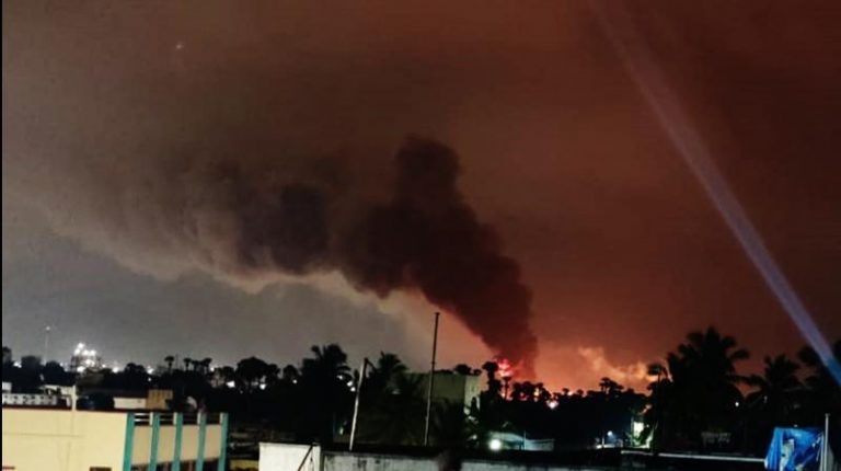 A massive fire broke out in Visakhapatnam