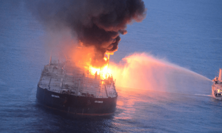 IOC chartered on fire oil tanker towed away from Sri Lankan coast