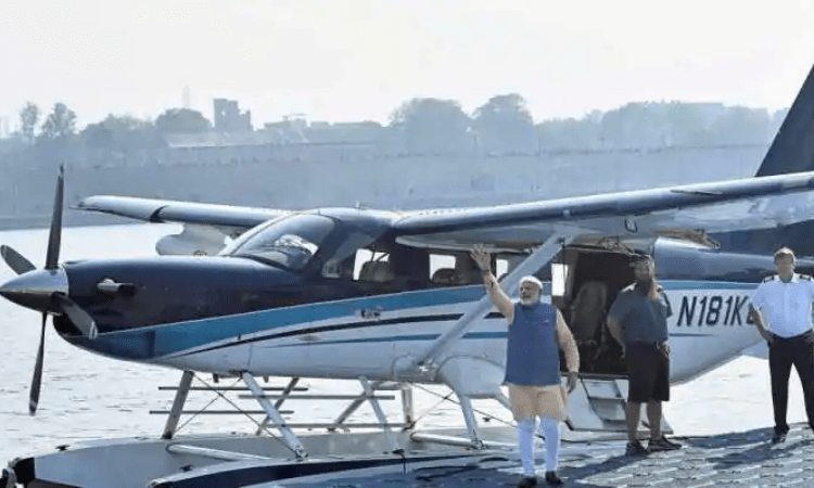 Modi inaugurates seaplane service, boards first flight to Sabarmati