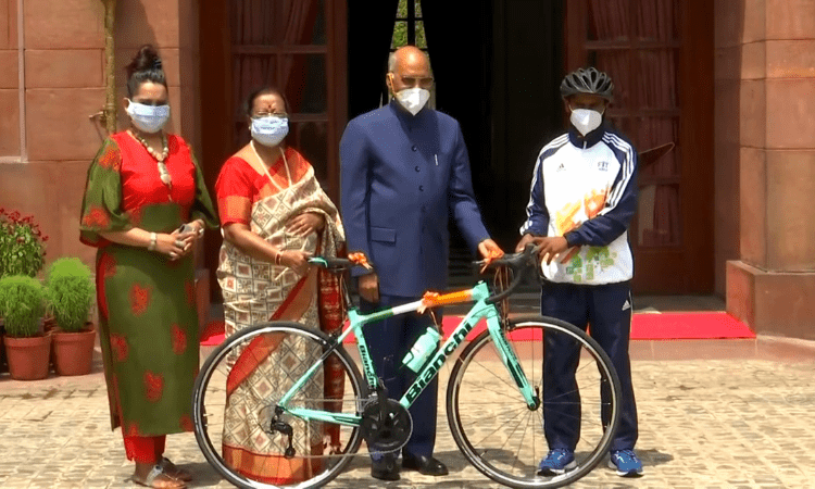Budding cyclist, who received bicycle from President, soon to be a SAI trainee