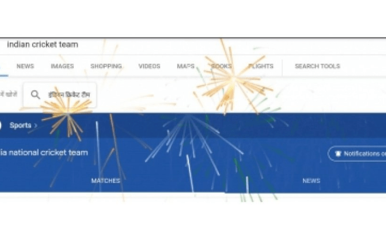 India’s win over Australia celebrated with virtual fireworks on Google