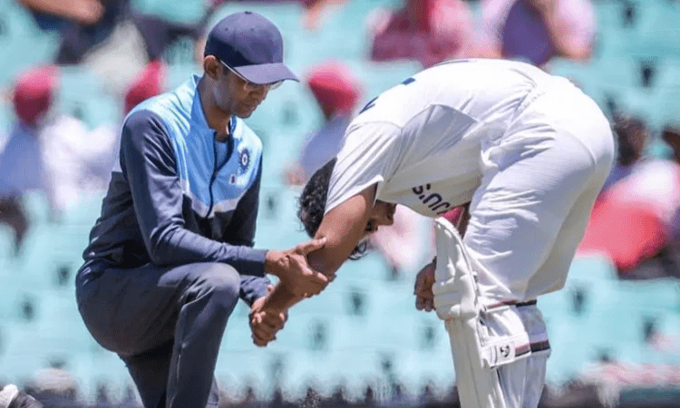 Rishabh Pant hit on elbow, taken for scans as Saha dons gloves