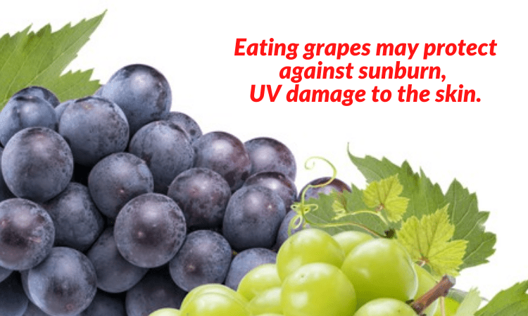 Eating grapes may protect against sunburn, UV damage to skin