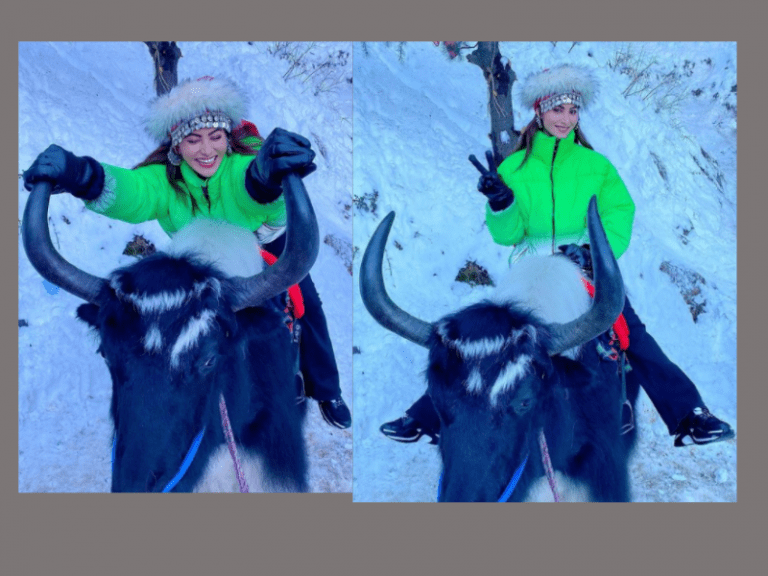 Urvashi Rautela poses on yak to celebrate 35 million Instagram
