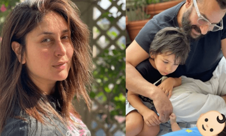 Kareena posts pic of newborn son, hides face with emoji
