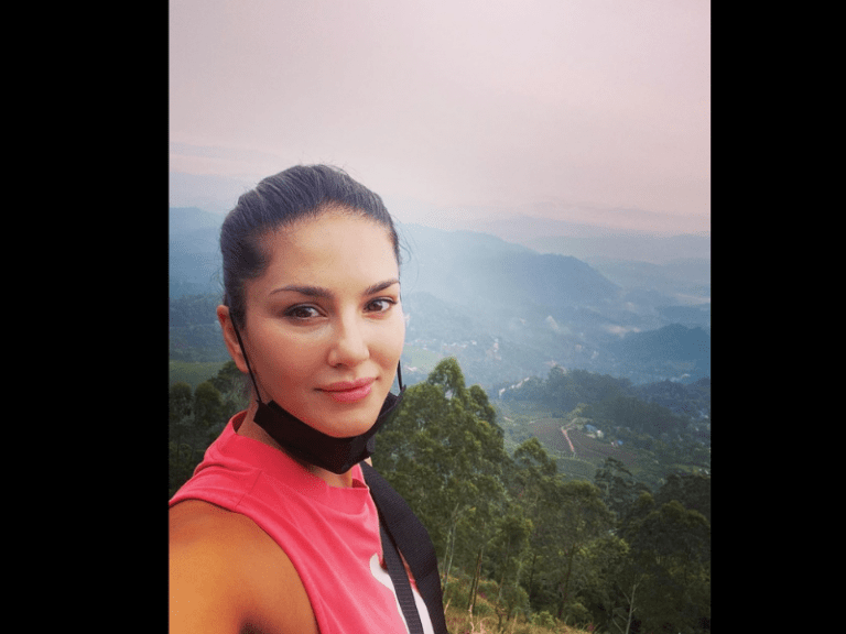 Sunny Leone goes for morning hike in Kerala