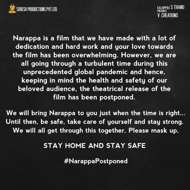 Venkatesh-starrer ‘Narappa’ release postponed