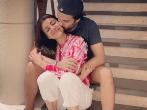 kajal agarwal shares a happy photo-op with hubby