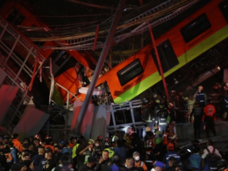 Mexico City underground rail bridge collapse