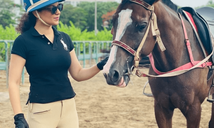 Kangana Ranaut spends her mornings with her horse ‘Lightening’