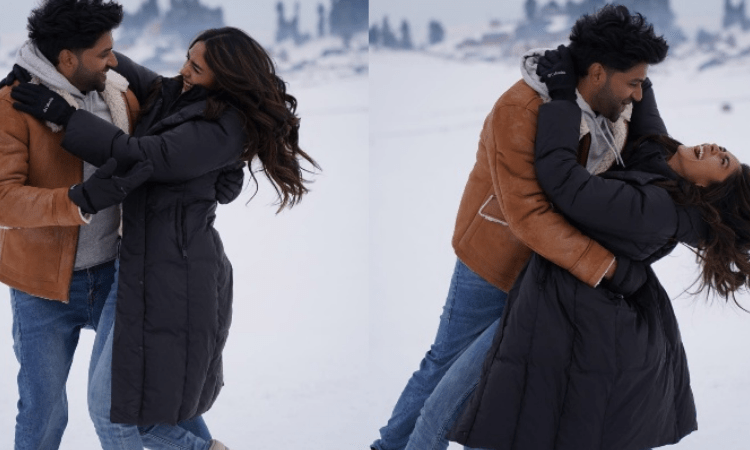Guru Randhawa, Mrunal Thakur’s ‘snow fight’ in Kashmir!