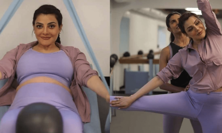 Pregnant Kajal Aggarwal does strength conditioning exercises to keep fit
