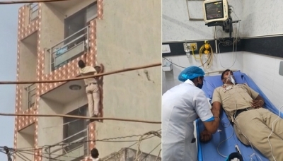 Two cops injured while saving woman, kids from Delhi fire
