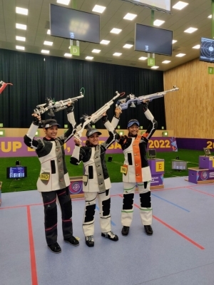 India open account at shooting World Cup in Baku with team gold in women’s 10m air rifle
