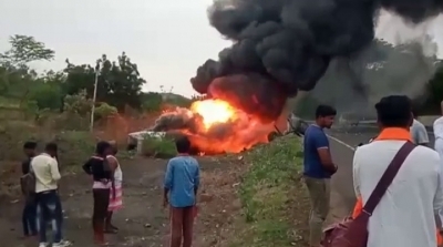 7 charred to death as bus catches fire after collision in K’taka