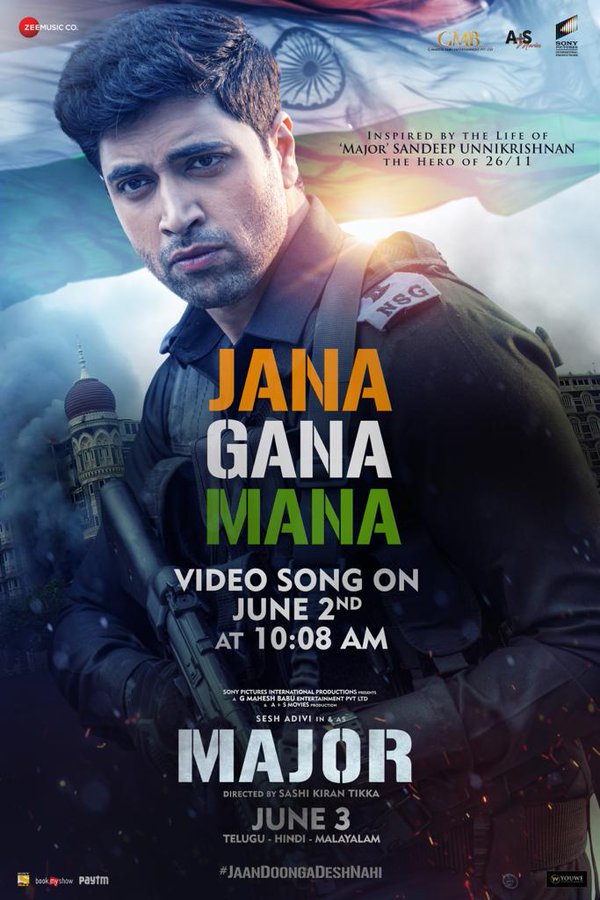 'JANA GANA MANA' video song from MAJOR is going to release tomorrow 2nd JUNE