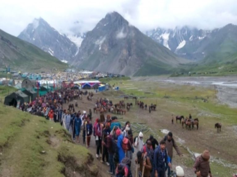 Over 7,100 pilgrims leave for Amarnath cave shrine from base camp