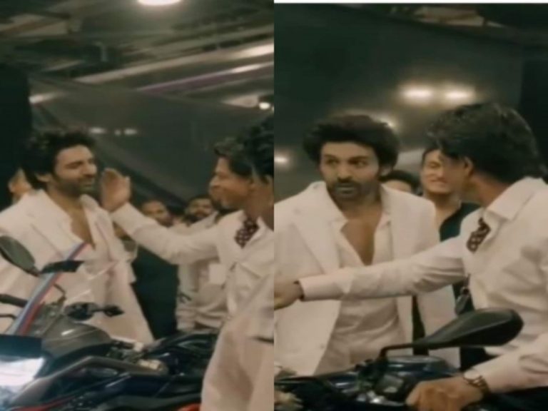 SRK hugs Kartik Aaryan, pats his cheeks; ‘true rockstar’, say fans