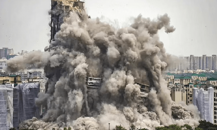 Post twin towers demolition, 45 lakh litres water used to remove dust