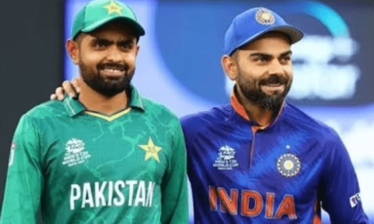 Virat Kohli, Babar Azam greet each other during practice session