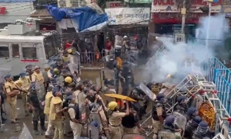 BJP’s march to Bengal secretariat takes violent turn; party’s state prez stages ‘sit-in’