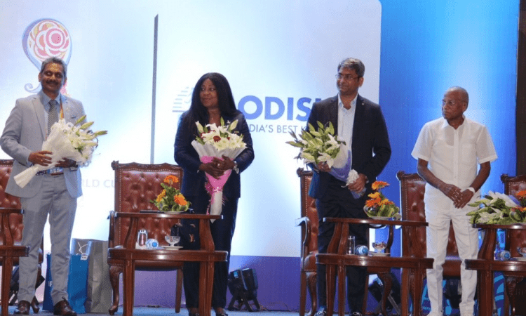 AIFF felicitates FIFA Secretary General Fatma Samoura in Bhubaneswar