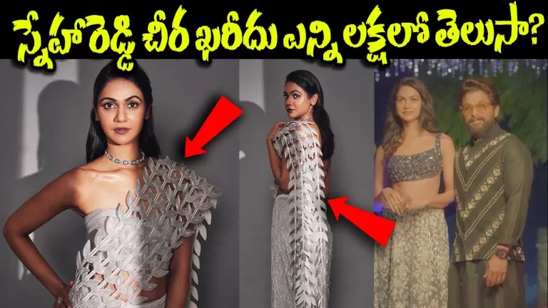స్నేహా రెడ్డి చీర ఖరీదు ఎన్ని లక్షలో తెలుసా? | Allu Arjun Wife Sneha Reddy Silver Saree Cost ..?