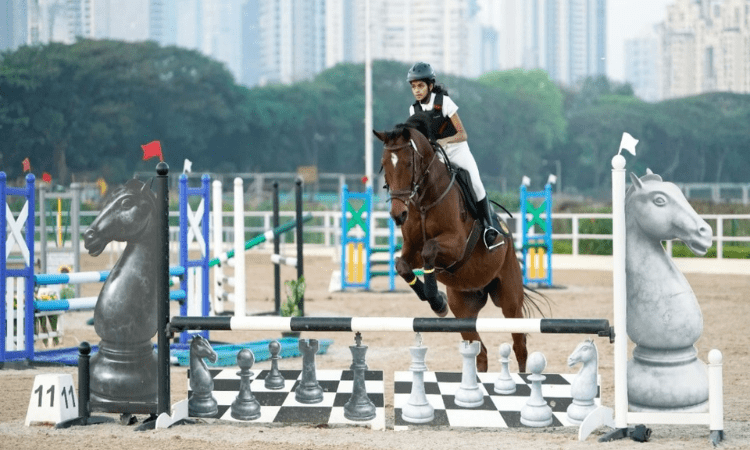 Arya Chandorkar wins Children II category at National Show Jumping
