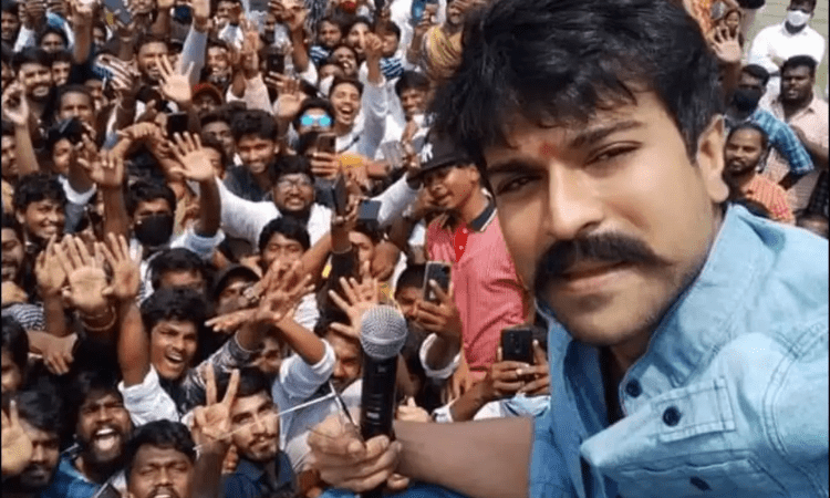 Ram Charan lands in Hyderabad to grand welcome by fans