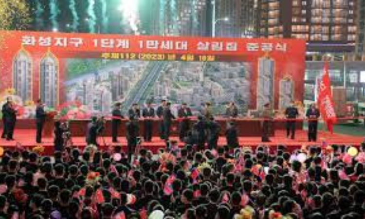 Kim Jong-un celebrates completion of building more new homes in Pyongyang