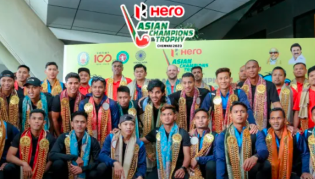 The Malaysian hockey team arrives in Chennai