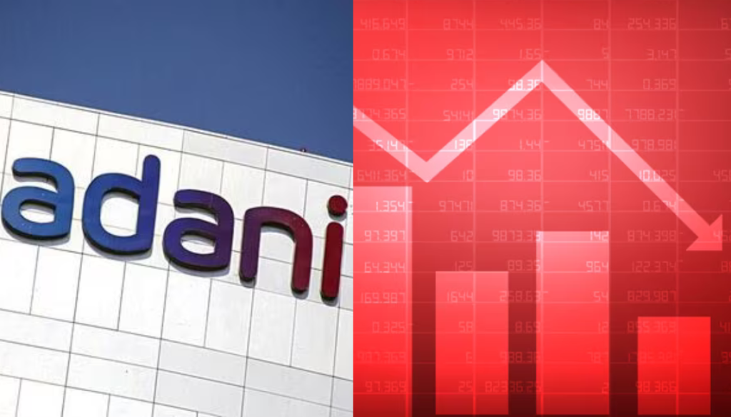 falling shares of adani group