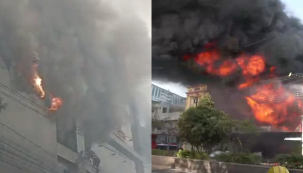 a fire breaks out in a hyderabad commercial building