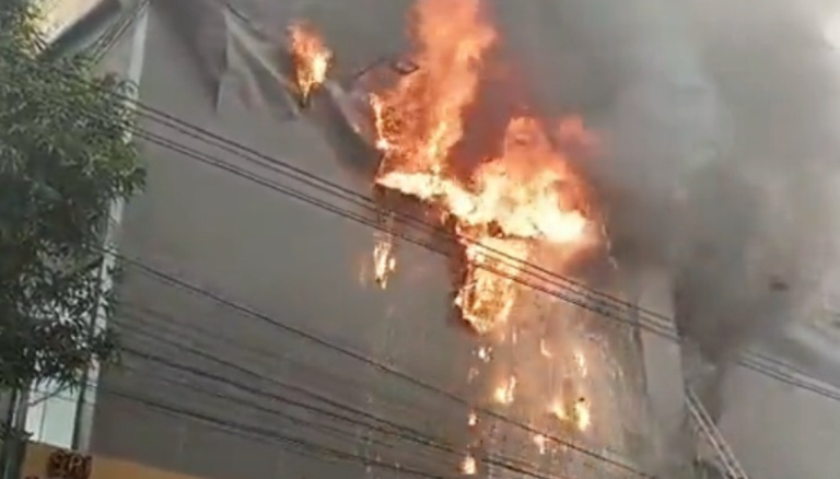A fire breaks out in a Hyderabad commercial building