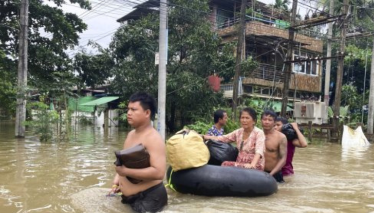 Myanmar floods and landslides force over 45,000 people to flee