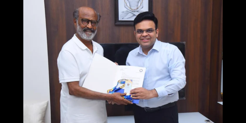 bcci honors superstar rajinikanth with golden ticket