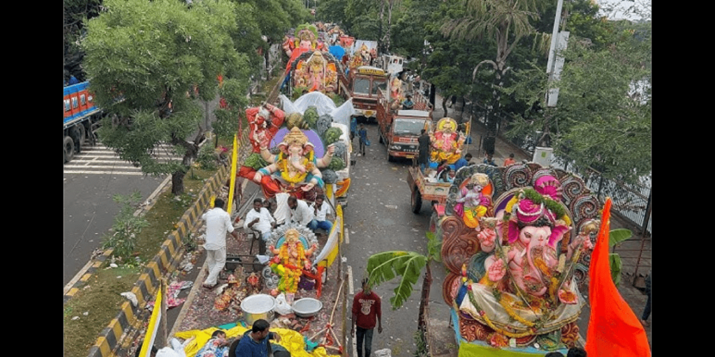 day 2 of ganesh nimajjanam sees traffic jams across the city