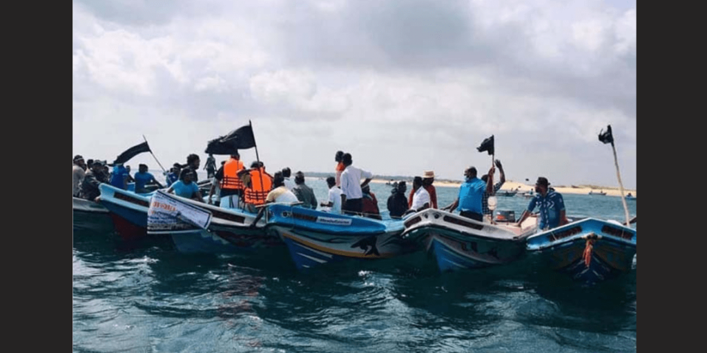 marine protest by fishermen over naidu's arrest