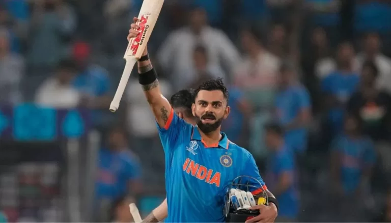 After 8 years, Virat hits his maiden World Cup century in his 48th ODI century.